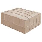 Puff Decorativo Retangular Trançado T02 Couro Matte Nude