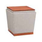 Puff Decorativo Retrô Com Bau - Francês Bege