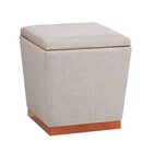 Puff Decorativo Retrô Com Bau - Francês Bege