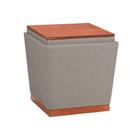 Puff Decorativo Retrô Veludo Cinza