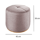 Puff Decorativo Rosé Em Veludo 50cm Konfor