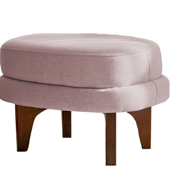 Puff Decorativo Rosé Em Veludo Artêmio