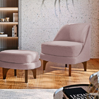 Puff Decorativo Rosé Em Veludo Artêmio