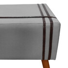 Puff Decorativo Royal Linho Com Fita Marrom Claro