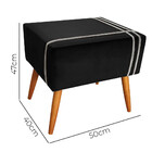 Puff Decorativo Royal Veludo Com Fita Bege Marfim Star Confort