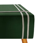 Puff Decorativo Royal Veludo Com Fita Bege Marfim Star Confort