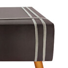 Puff Decorativo Royal Veludo Com Fita Bege Marfim Star Confort