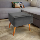 Puff Decorativo Royal Veludo Com Fita Castor Star Confort