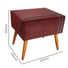 Puff Decorativo Royal Veludo Com Fita Chumbo Star Confort