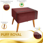 Puff Decorativo Royal Veludo Com Fita Chumbo Star Confort