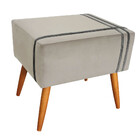 Puff Decorativo Royal Veludo Com Fita Chumbo Star Confort