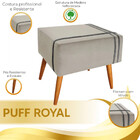 Puff Decorativo Royal Veludo Com Fita Chumbo Star Confort