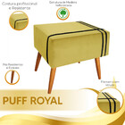 Puff Decorativo Royal Veludo Com Fita Preta Star Confort