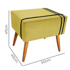 Puff Decorativo Royal Veludo Com Fita Preta Star Confort