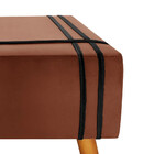 Puff Decorativo Royal Veludo Com Fita Preta Star Confort