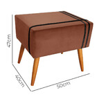 Puff Decorativo Royal Veludo Com Fita Preta Star Confort