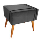 Puff Decorativo Royal Veludo Com Fita Preta Star Confort