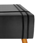 Puff Decorativo Royal Veludo Com Fita Preta Star Confort