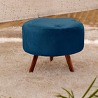 Puff Decorativo Sabrina Veludo Azul Star Confort