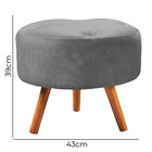 Puff Decorativo Sabrina Veludo Cinza Chumbo- Speciale Home