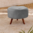 Puff Decorativo Sabrina Veludo Cinza Chumbo- Speciale Home