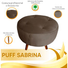 Puff Decorativo Sabrina Veludo Marrom Chocolate- Star Confort