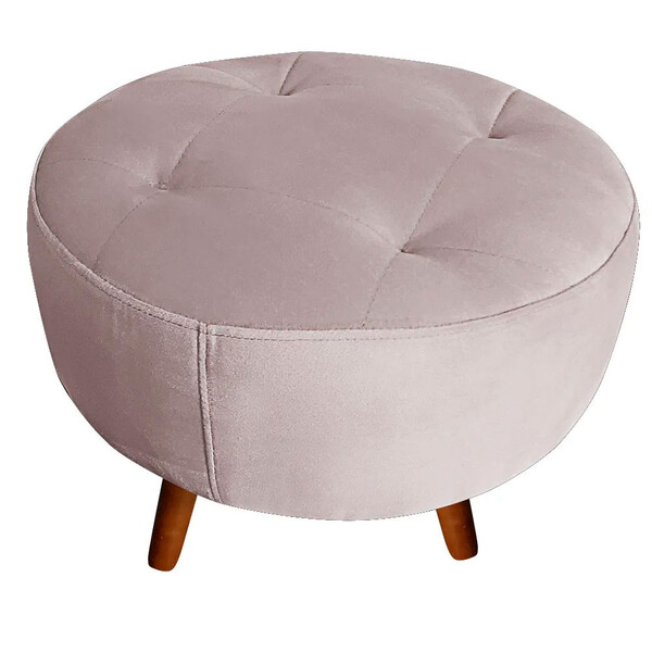 Puff Decorativo Sabrina Veludo Rose - Speciale Home