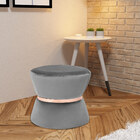 Puff Decorativo Sala De Estar 45cm Dhaka Veludo Cinza G15 - G