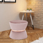 Puff Decorativo Sala De Estar 45cm Dhaka Veludo Rosê G15 - Gr