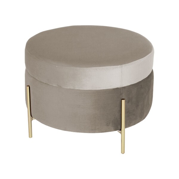 Puff Decorativo Sala De Estar 60cm Bonn Veludo Bege - Gran Be