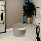 Puff Decorativo Sala De Estar 60cm Bonn Veludo Bege - Gran Be