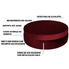 Puff Decorativo Sala De Estar 60cm Bonn Veludo Vinho - Gran B