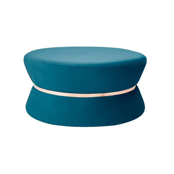 Puff Decorativo Sala De Estar 95cm Dhaka Veludo Azul Claro G1