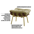 Puff Decorativo Sala De Estar Abel Base De Madeira Dourada Ve