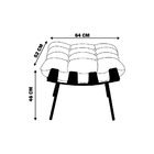 Puff Decorativo Sala De Estar Abel Base De Madeira Dourado Su