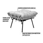 Puff Decorativo Sala De Estar Abel Pés Preto Linho Cinza Clar