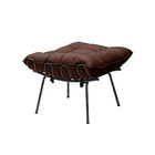 Puff Decorativo Sala De Estar Abel Pés Preto Suede Marrom G41