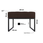 Puff Decorativo Sala De Estar Agnes 60x44cm Com Base De Ferro