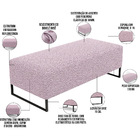 Puff Decorativo Sala De Estar Bali W01 Base Ferro 120x50 Cm B