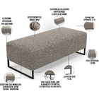 Puff Decorativo Sala De Estar Bali W01 Base Ferro 120x50 Cm B