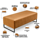 Puff Decorativo Sala De Estar Bali W01 Base Ferro 120x50 Cm C