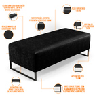 Puff Decorativo Sala De Estar Bali W01 Base Ferro 120x50 Cm C