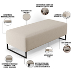 Puff Decorativo Sala De Estar Bali W01 Base Ferro 120x50 Cm L