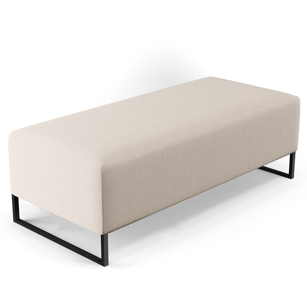 Puff Decorativo Sala De Estar Bali W01 Base Ferro 120x50 Cm L