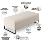 Puff Decorativo Sala De Estar Bali W01 Base Ferro 120x50 Cm L