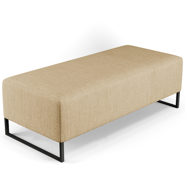 Puff Decorativo Sala De Estar Bali W01 Base Ferro 120x50 Cm L