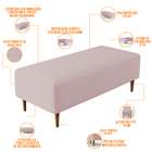 Puff Decorativo Sala De Estar Bali W01 Pés Palito 120x50 Cm S