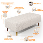 Puff Decorativo Sala De Estar Bali W01 Pés Palito 120x50cm Bo