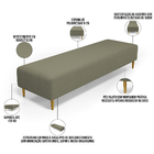 Puff Decorativo Sala De Estar Bali W01 Pés Palito 170x60cm Bo