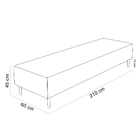 Puff Decorativo Sala De Estar Bali W01 Pés Palito 210x60cm Bo